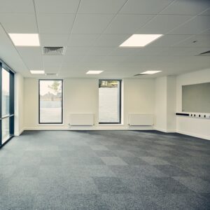 Supacord tiles in an empty classroom