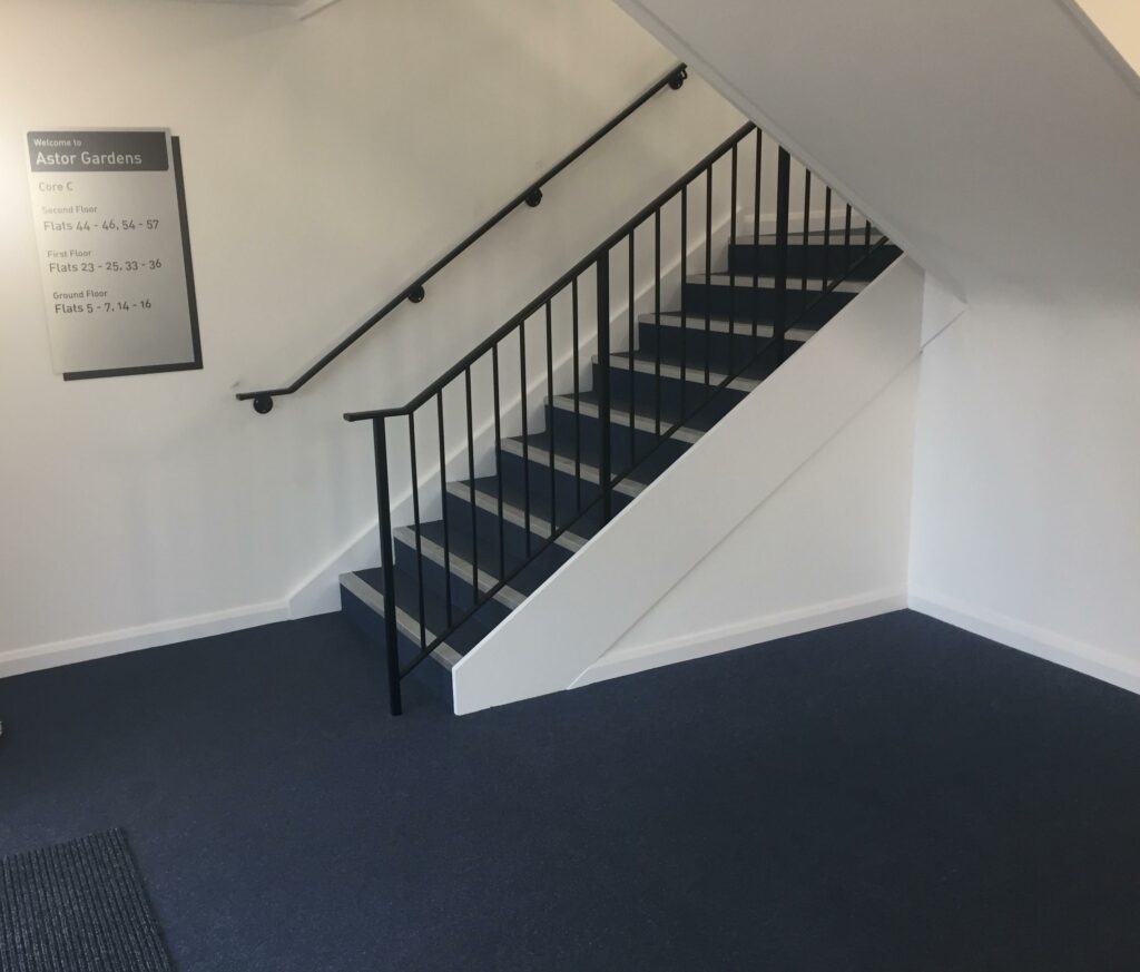 Heckmondwike Hobnail Carpet in Communal Area Stairway