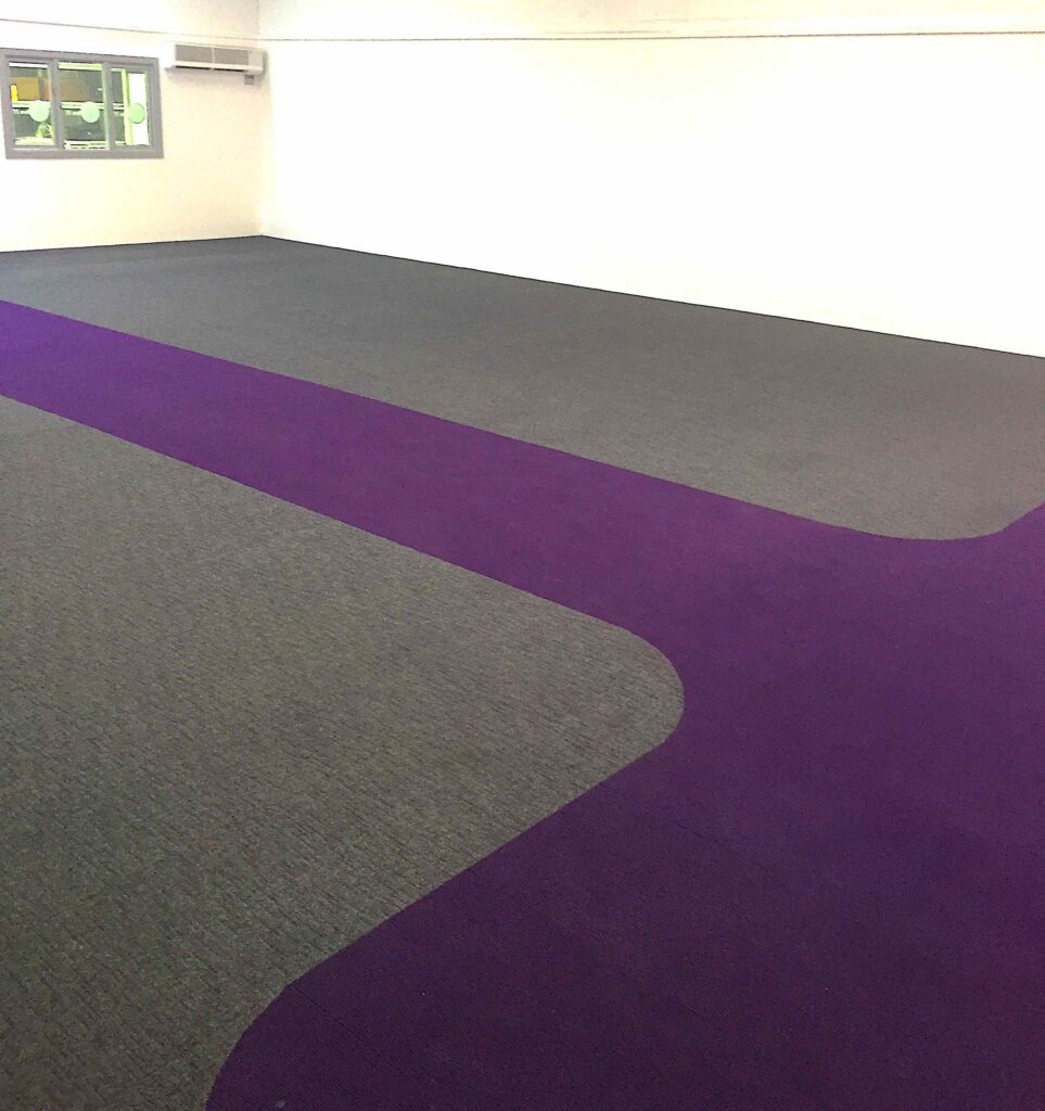 Heckmondwike Array and Broadrib Purple Office Carpet Tiles