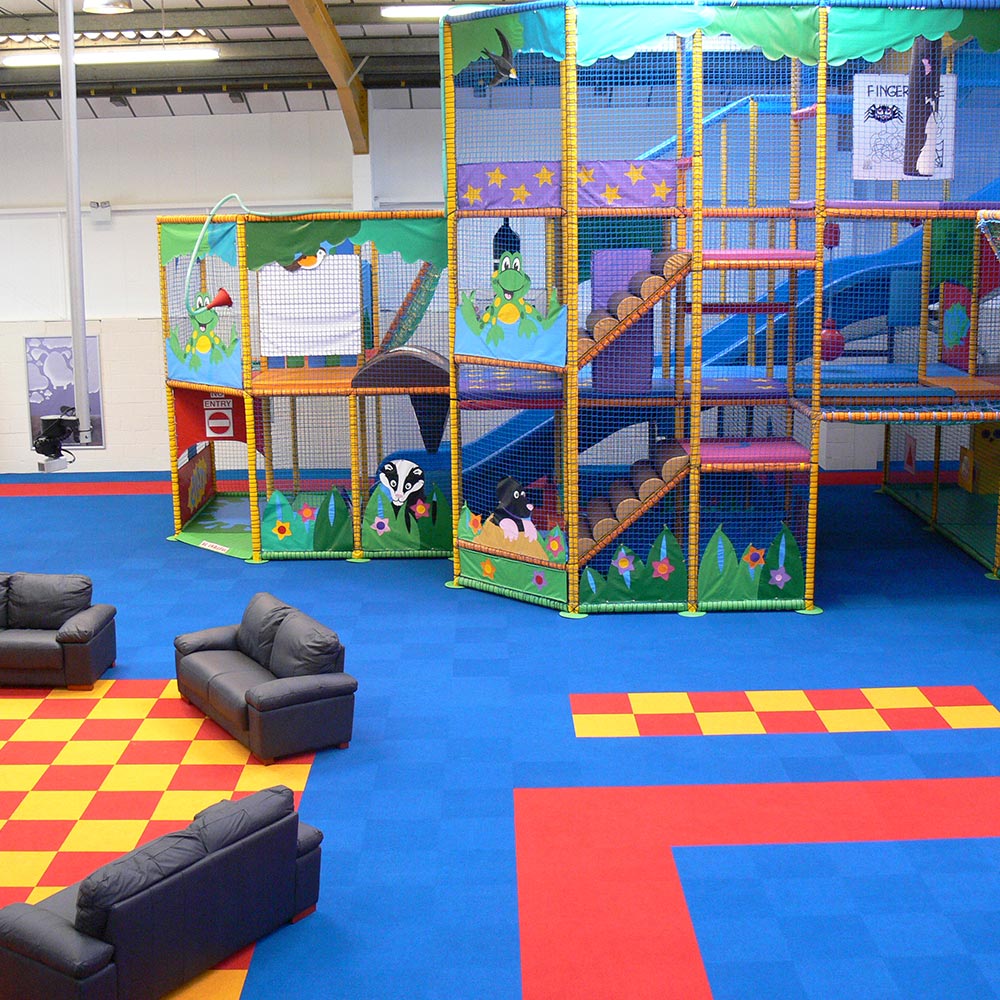 Heckmondwike Supacord Carpet Tiles Play gym Leisure Carpet Tiles - Blue Yellow and Red