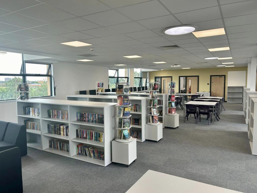 Supacord carpet tiles in Charcoal at Orsett Heath Academy