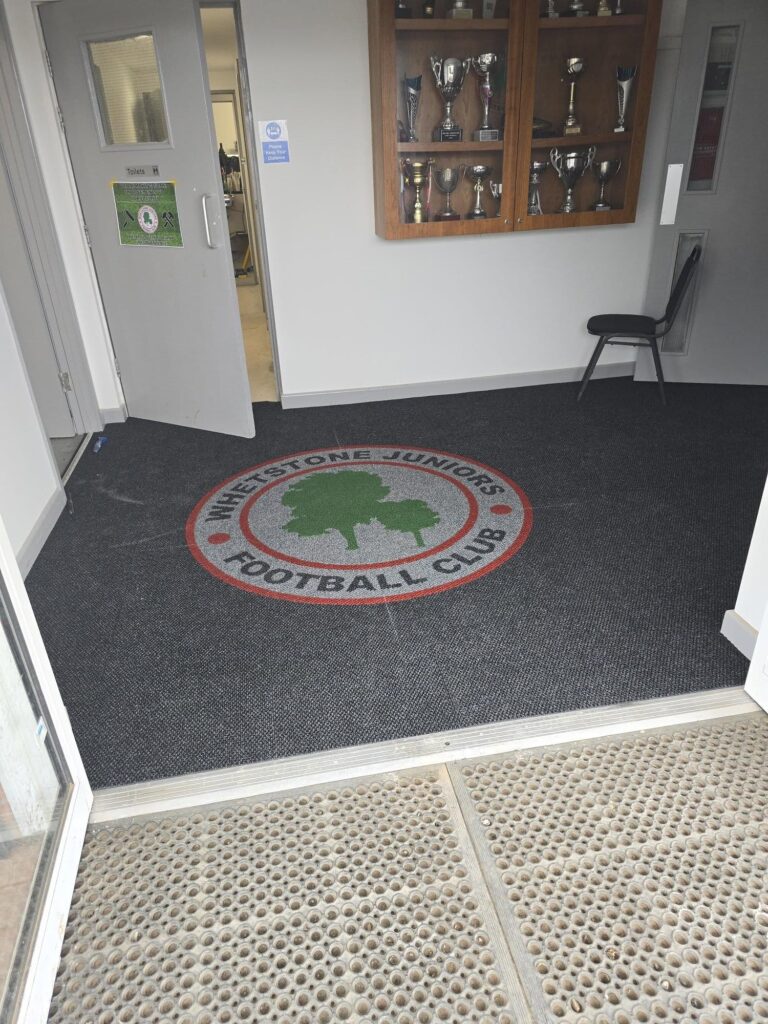 Bespoke logo mat at Whetstone Junior Football Club