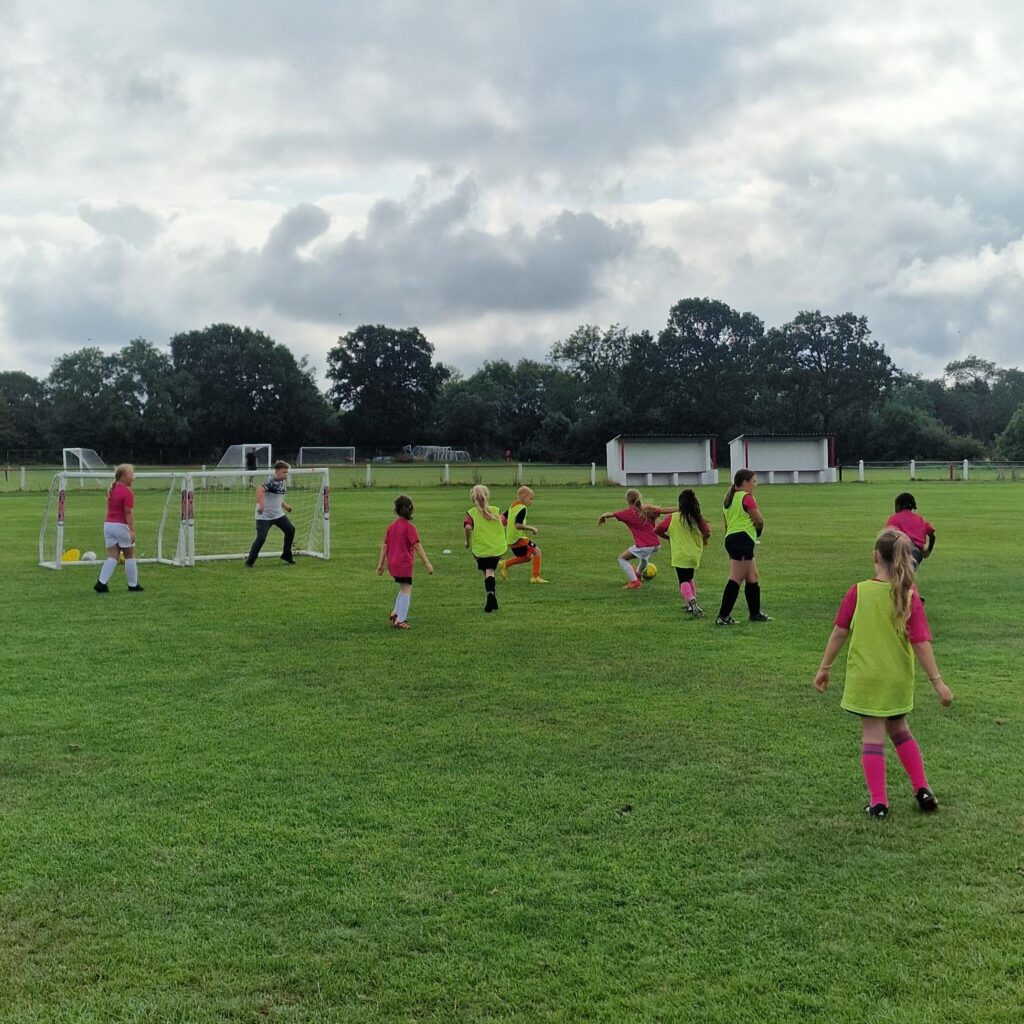 Children playing football