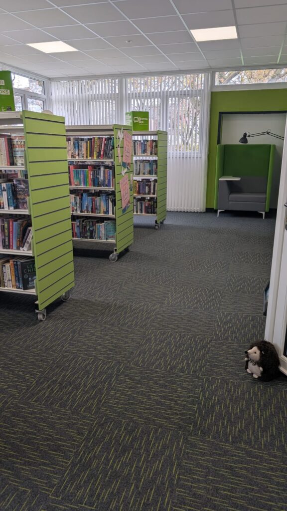 Array tiles in lime at Seaton Carew Community Hub