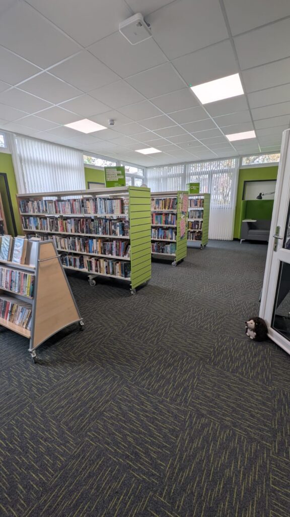 Array tiles in lime at Seaton Carew Community Hub