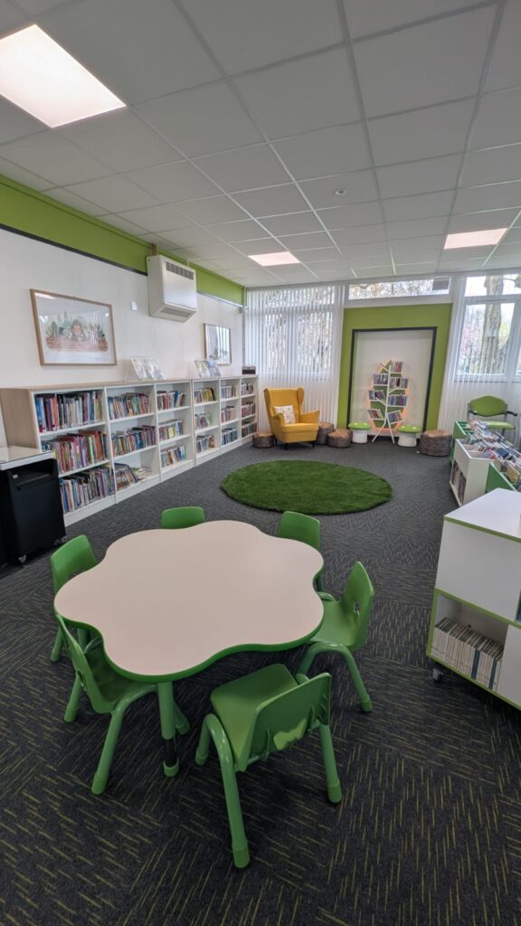 Array tiles in lime at Seaton Carew Community Hub