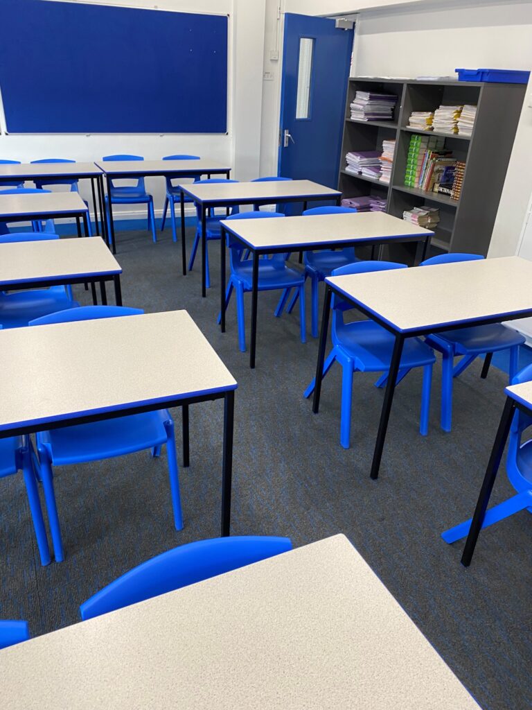 Array carpet tiles have been installed in the school's classrooms