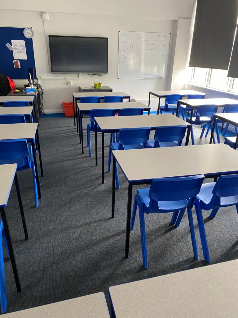 Array carpet tiles in classrooms