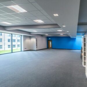 Supacord in Steel installed in an empty school library